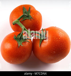 Close-up of three tomatoes Stock Photo