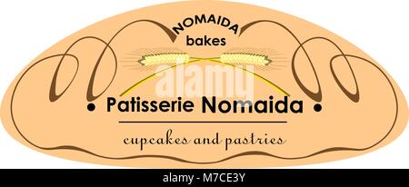 baking from millet and natural grain / nomad /art logo Stock Vector