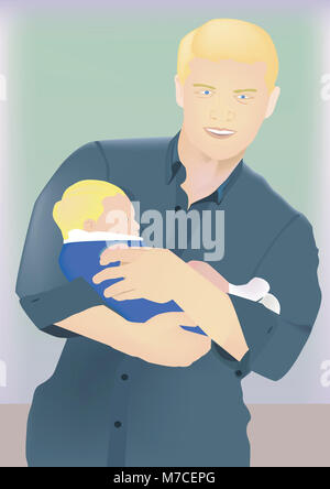 Close-up of a father with his baby boy Stock Photo