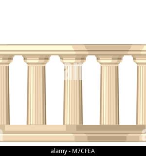 Seamless pattern with doric antique greek colonnade Stock Vector