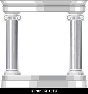 Ionic realistic antique greek temple with columns Stock Vector