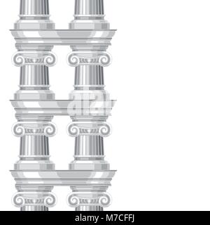 Seamless pattern with ionic antique greek colonnade Stock Vector