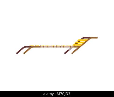 Wood Chaise lounge isolated. Vector illustration. summer rest Stock Vector