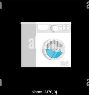 Washing machine closed door isolated. Vector illustration Stock Vector