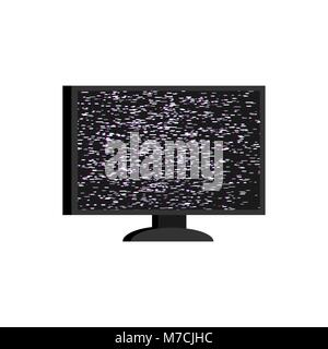 Broken television. Ripples on screen. Glych effect. Vector illustration Stock Vector