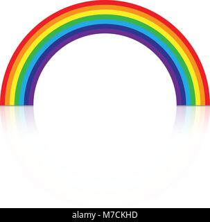 Abstract Rainbow with Reflection Isolated on white background Stock Vector