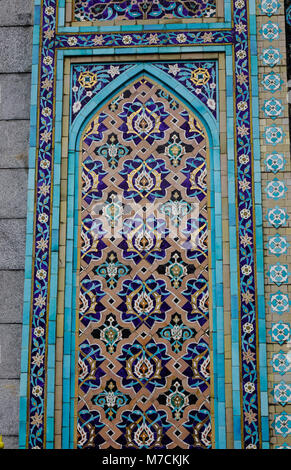 Pattern decorations on the wall of Saint Petersburg Mosque in Russia. It was the largest mosque in Europe outside Turkey. Stock Photo