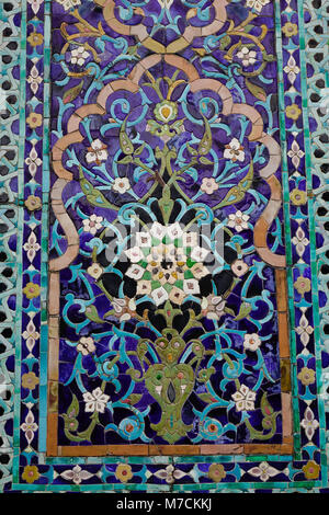 Pattern decorations on the wall of Saint Petersburg Mosque in Russia. It was the largest mosque in Europe outside Turkey. Stock Photo