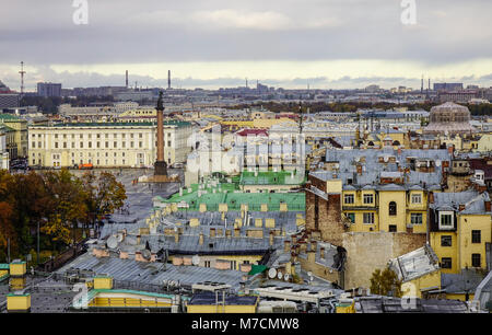 Cityscape of downtown in Saint Petersburg, Russia. Saint Petersburg is Russia second-largest city after Moscow, with five million inhabitants in 2012. Stock Photo