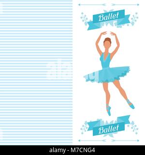 Invitation card to ballet dance show with ballerina Stock Vector