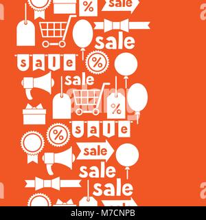 Seamless pattern with sale and shopping icons design elements Stock Vector
