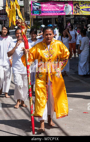 Participants, Nine Emperor Gods Festival, Phuket Vegetarian Festival, Thailand Stock Photo