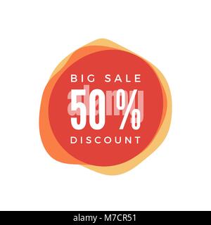 50 Percent Off Discount Sticker. Sale red tag Isolated on white background. Discount Offer Price Label. Vector Illustration Stock Vector