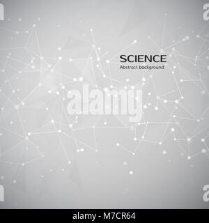 Technology and science background.  Abstract web and nodes. Plexus atom structure. Vector illustration Stock Vector