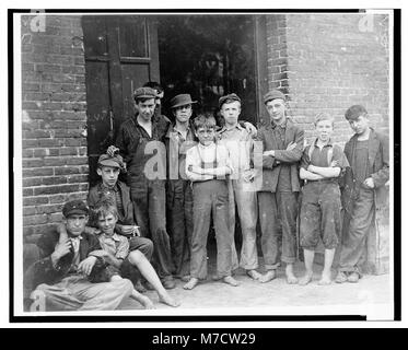 Everyone of these was working in the cotton mill at North Pownal, Vt., and they were running a small force. Dave Noel, Theo. Momeady, 15, working three years. Albert Sylvester, 16, working 1 LOC cph.3c34641 Stock Photo