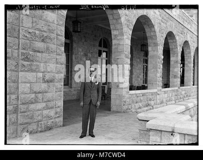 Ex King Alfonso XIII of Spain at King David Hotel, Jerusalem, March 3rd, 1932 LOC matpc.06450 Stock Photo