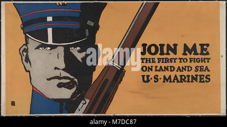 Join me - the first to fight on land and sea - U.S. Marines LCCN2002709054 Stock Photo