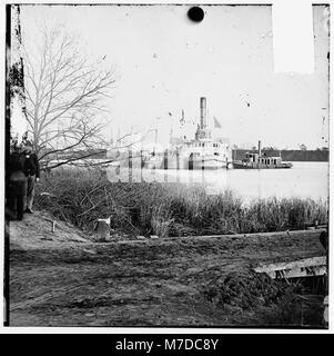 Jones' Landing, Virginia (vicinity). Mail-boat, CITY OF HUDSON on James River LOC cwpb.01895 Stock Photo