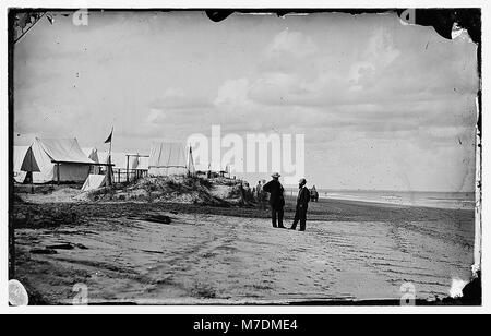 Morris Island, South Carolina. Unidentified camp LOC cwpb.04747 Stock Photo