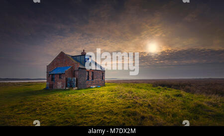 Former coastguard lookout on Blakeney point. Stock Photo