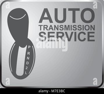 Sign auto service, Automatic transmission. Banner design vector. Space for your text Stock Vector