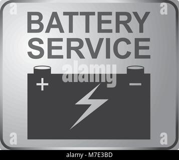 Sign auto service, car fix sign battery service. Banner design vector. Space for your text. Stock Vector