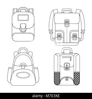 bags outline icons Stock Vector