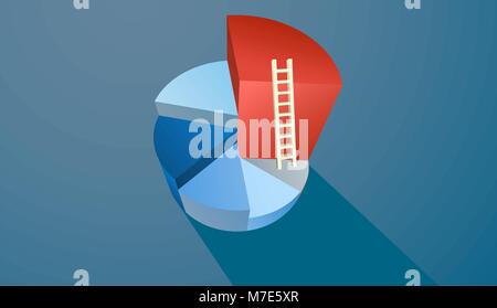 Business infographics circle segments in the form of cake with a ladder Stock Vector