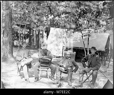 Petersburg, Va. Officers of the 1st Massachusetts Cavalry at Army of the Potomac headquarters LOC cwpb.03797 Stock Photo