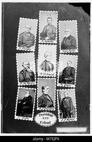 President and Cabinet- H. Hamlin, A. Lincoln, Edw'd Bates, E.M. Stanton, W.H. Seward, M. Blair, G. Welles, W.P. Fessenden, and J.P. Usher LOC cwpb.07613 Stock Photo