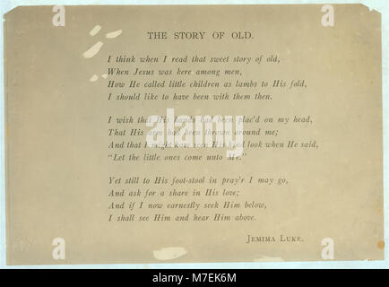 Printed page of text- 'The Story of Old' by Jemima Luke. LOC nclc.04890 Stock Photo