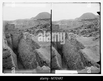 Road to Jericho, Jordan, etc. Remains of ancient Jericho city wall. LOC matpc.06481 Stock Photo