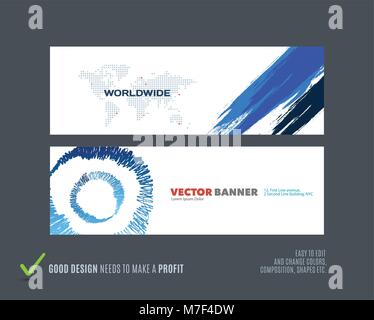 Abstract vector set of modern horizontal website banners Stock Vector
