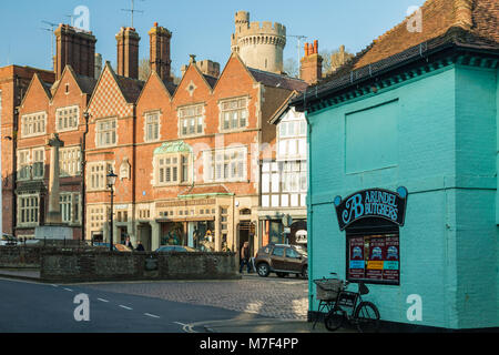 Arundel town centre and Castle, Arundel, West Sussex, England, Uk Stock ...