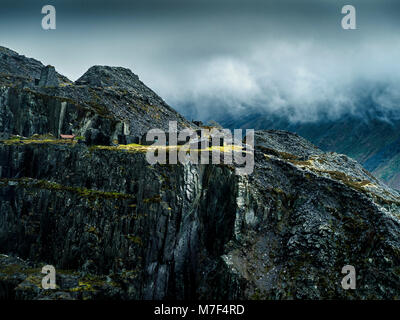 Abobdoned buildings in Dinorwig slate quarry. Stock Photo