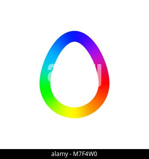 Vector illustration of rainbow easter egg. Line art design. Symbol and logo of happy Easter Stock Vector
