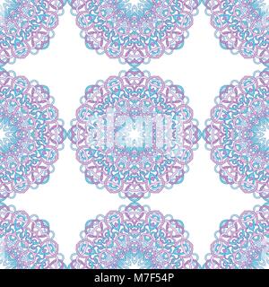 vector seamless pattern of round abstract mandalas Stock Vector