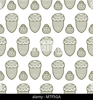 Vector seamless pattern from acorn Stock Vector