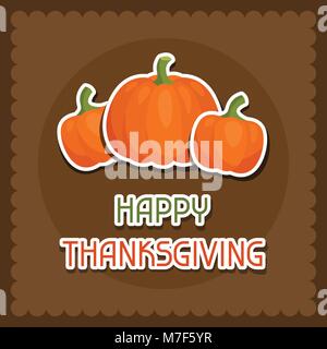 Happy Thanksgiving Day background design with holiday sticker objects