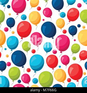 Celebration festive seamless pattern with colorful balloons Stock Vector