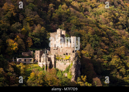 Burg Rheinstein bei Assmannshausen, Rheingau, Hessen, Deutschland Stock Photo