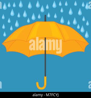 Abstract background with colored umbrella and rain drops Stock Vector