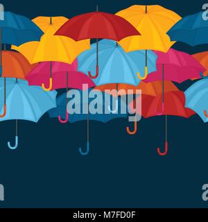 Seamless pattern with colored umbrellas for background design Stock Vector