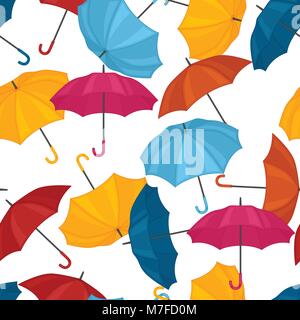 Seamless pattern with colored umbrellas for background design Stock Vector