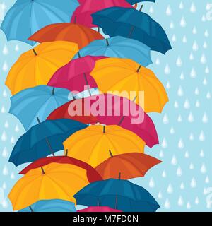 Seamless pattern with colored umbrellas for background design Stock Vector