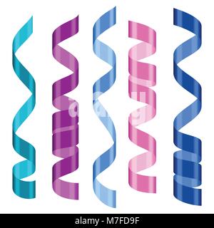 Celebration carnival set of colored abstract streamers Stock Vector