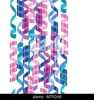 Celebration carnival seamless pattern with colored streamers Stock Vector