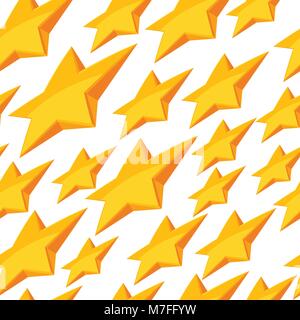 Seamless pattern with shiny golden stars falling Stock Vector