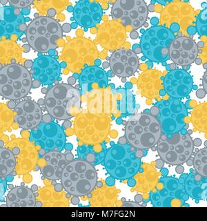 Medical seamless pattern with abstract viruses and microbes Stock Vector