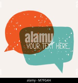 Background with abstract retro grunge speech bubbles Stock Vector